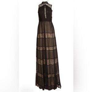 Alice + Olivia Black Lace Maxi Dress